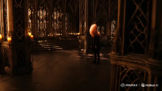 Gothic Transformation: Aesthetic Metamorphosis in Dim Light – AI Generated Video | Hailuo AI
