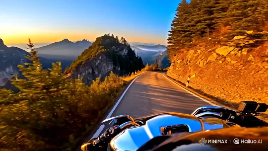 Dawn Ride: Mountain Biker's Thrilling POV Adventure – AI Generated Video | Hailuo AI