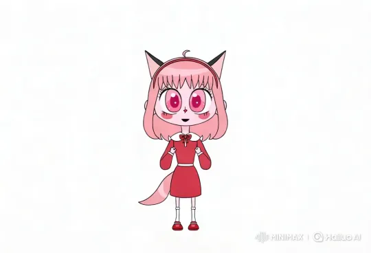 Charming Pink-Haired Character in School Setting – AI Generated Video | Hailuo AI