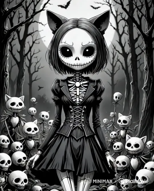 Gothic Cat-Eared Figure in Enchanting Forest – AI Generated Video | Hailuo AI