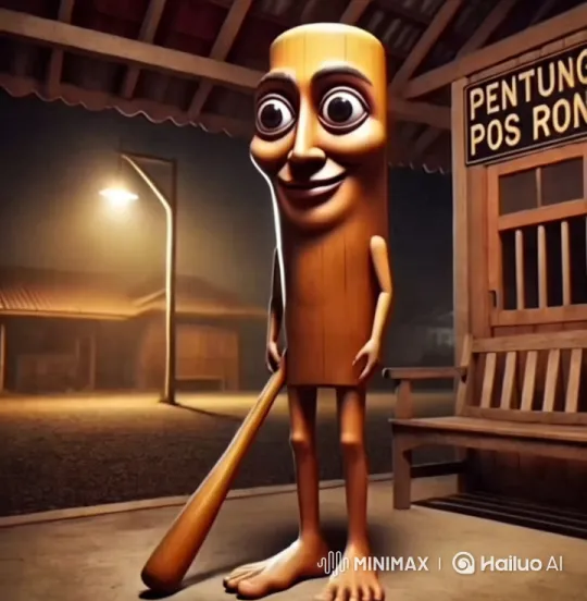 Wooden Figures Dance Under Street Lamp in Rustic Setting – AI Generated Video | Hailuo AI