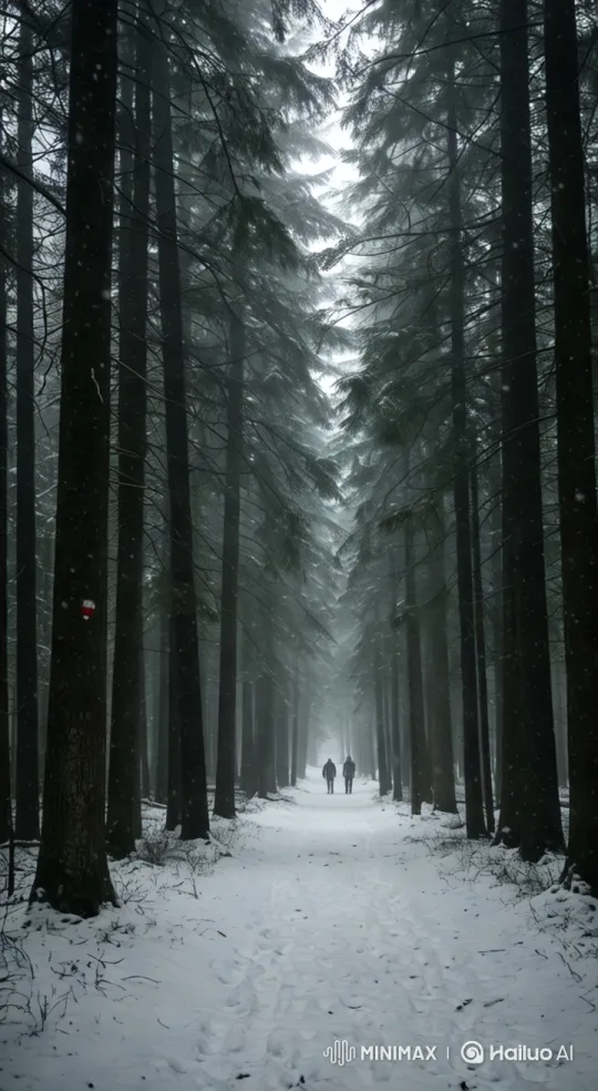 Mysterious Forest Trail: Shadows and Fog in Isolation – AI Generated Video | Hailuo AI