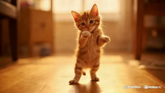 Cute Kitten Dances with Enthusiasm – AI Generated Video | Hailuo AI
