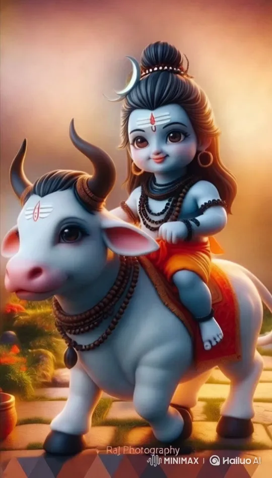 Aesthetic Display of Shiva and Cow in Serene Run – AI Generated Video | Hailuo AI