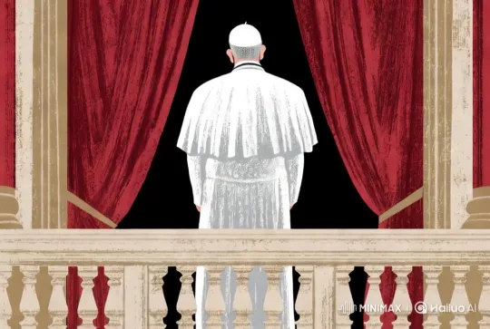 Pope Francis on Balcony Amidst Sunset Reverie – AI Generated Video | Hailuo AI