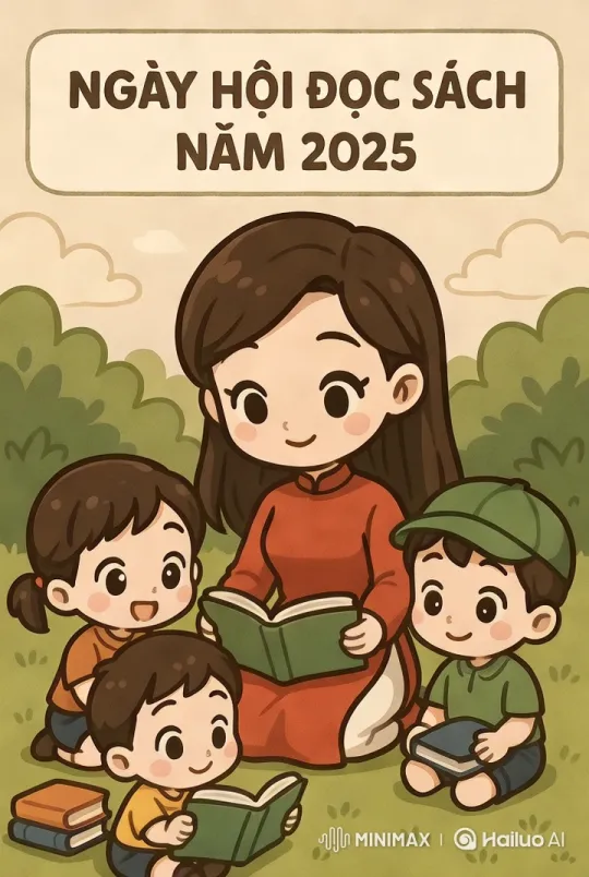 Traditional Dress Woman and Children Reading Outdoors – AI Generated Video | Hailuo AI
