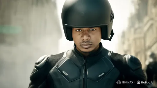 Determined Rider on BMW K1300R in Historic City – AI Generated Video | Hailuo AI