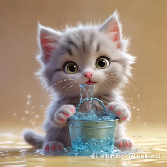 Fluffy Kitten Walks in Animated 3D Bakery – AI Generated Video | Hailuo AI