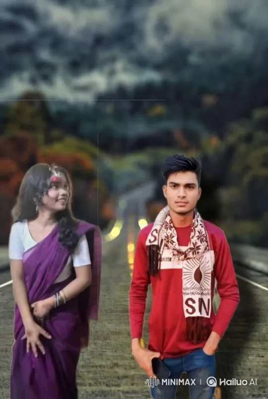 Dramatic Embrace Set Against Stormy Background – AI Generated Video | Hailuo AI