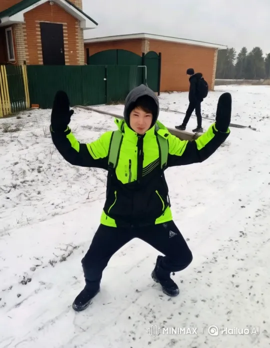 Winter Breakdance: Vibrant Moves on Snowy Path – AI Generated Video | Hailuo AI