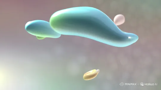 Pastel Harmony: Dreamlike Blob Animation with Soft Interactions – AI Generated Video | Hailuo AI