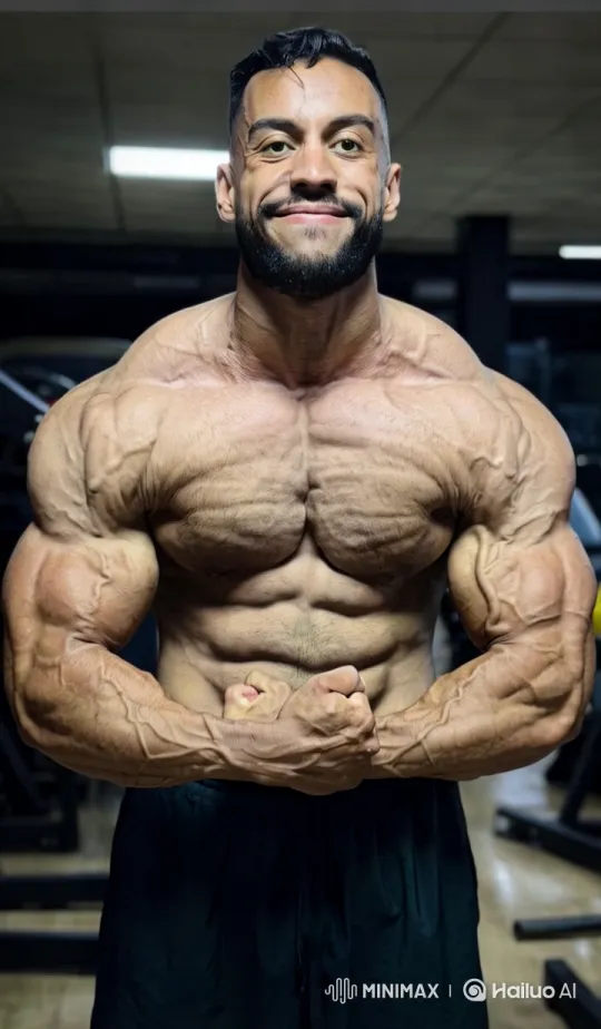 Bodybuilder Transforms into a Stone Statue – AI Generated Video | Hailuo AI