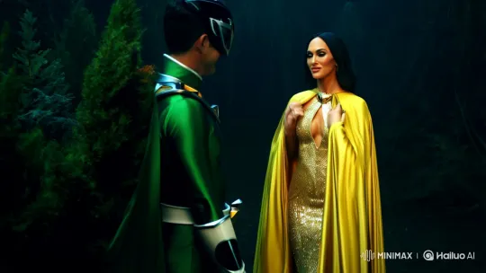 Megan Fox Seduces in Gold with Enchanting Dance of Shadows – AI Generated Video | Hailuo AI