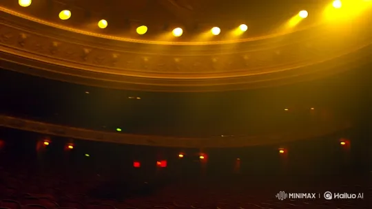 Dostoyevski's Dramatic Standoff in Dimly Lit Theater – AI Generated Video | Hailuo AI