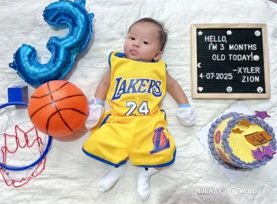 Baby's Birthday Celebration in Lakers Jersey – AI Generated Video | Hailuo AI