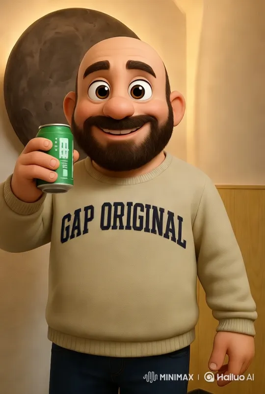 Character Sips Beer in Cozy Setting – AI Generated Video | Hailuo AI