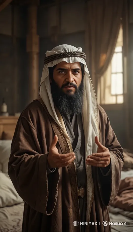 Traditional Middle Eastern Attire in Elegant Room Setting – AI Generated Video | Hailuo AI