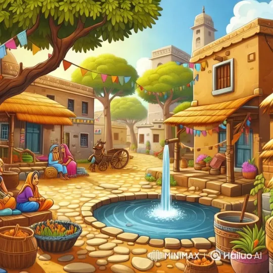 Vibrant Village Life Captured in Serene Afternoon Setting – AI Generated Video | Hailuo AI
