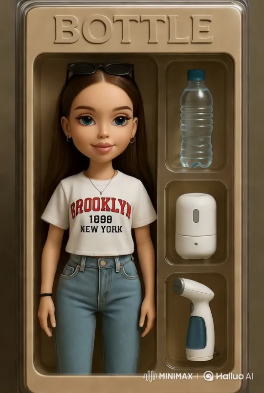 Doll Celebrates with Water Spray in Aesthetic Scene – AI Generated Video | Hailuo AI