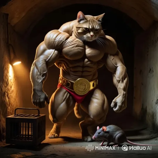 Muscular Cat vs. Vulnerable Rat in Dramatic Cellar Scene – AI Generated Video | Hailuo AI