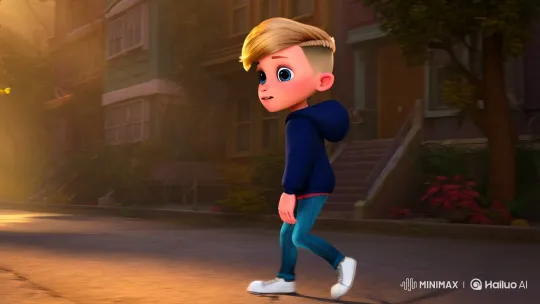 Boy's Magical Walk to School Captured in Pixar-Style Animation – AI Generated Video | Hailuo AI
