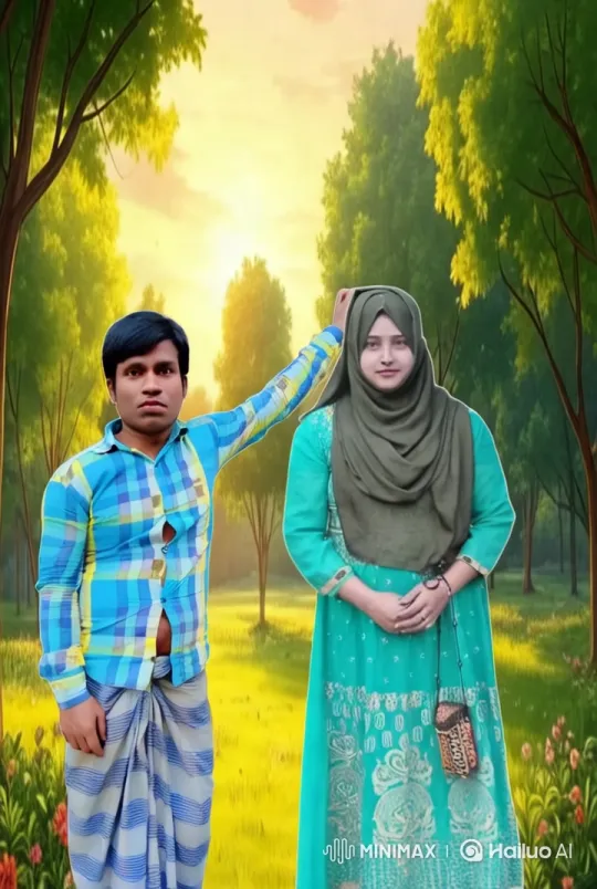 Couples' Stroll in a Serene Park with Lush Greenery – AI Generated Video | Hailuo AI