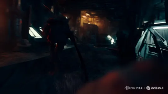 Intense First-Person Perspective in Dark, Surreal Setting – AI Generated Video | Hailuo AI