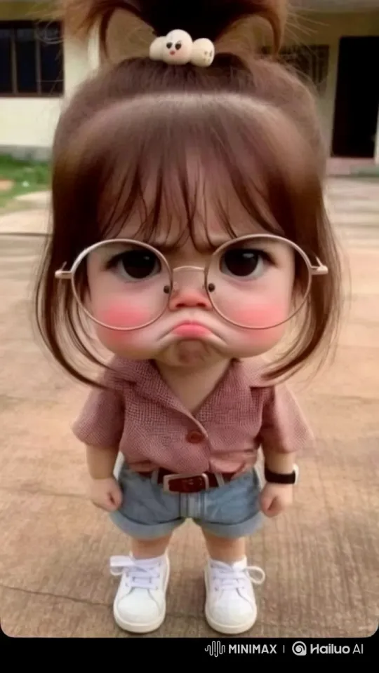 Child in Cute Outfit Walking with Style – AI Generated Video | Hailuo AI