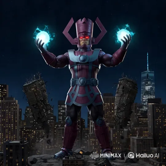 Armored Figure Dominates Night Cityscape – AI Generated Video | Hailuo AI