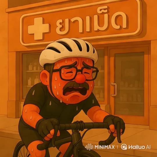 Cyclist Enters Pharmacy Amidst Warm Aesthetic – AI Generated Video | Hailuo AI