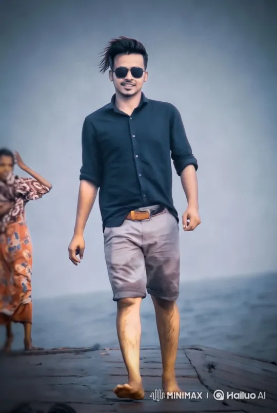 Young Man Walks Confidently on VIP Road with Serene Ocean View – AI Generated Video | Hailuo AI