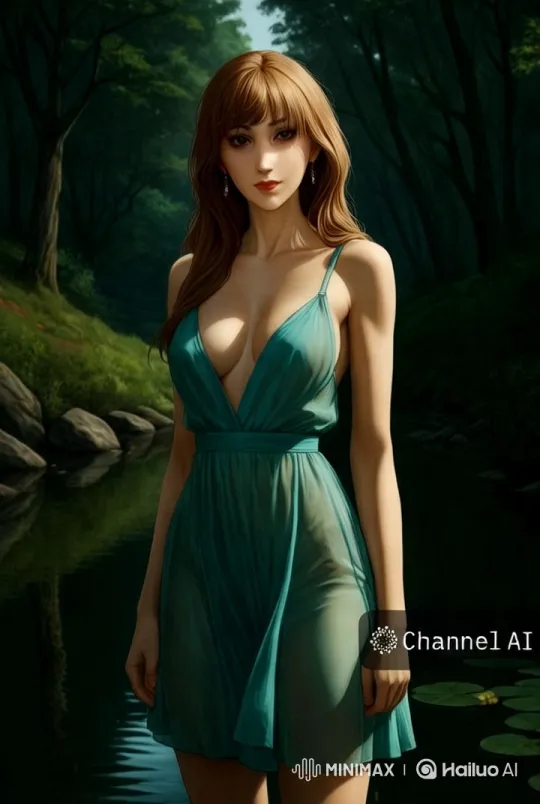 Enchanted Forest: Graceful Woman in Serene Tracking Shot – AI Generated Video | Hailuo AI