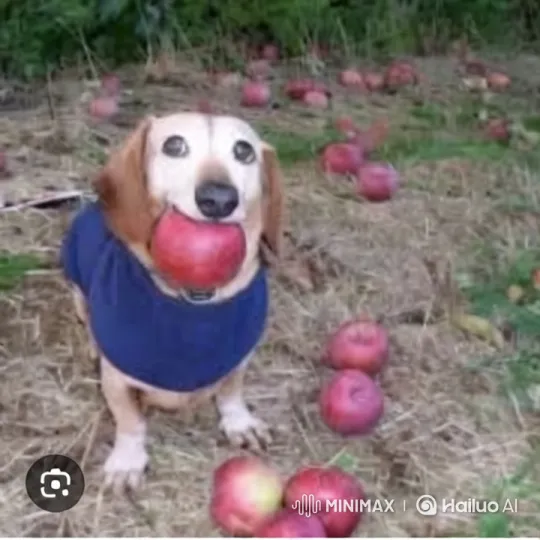Dog in Blue Outfit Shoots Apple with Precision – AI Generated Video | Hailuo AI
