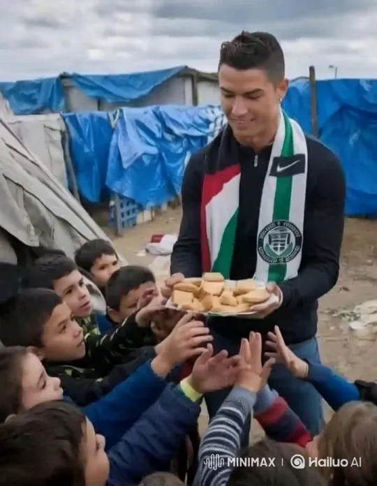 Refugee Camp: Man Distributes Food to Children – AI Generated Video | Hailuo AI