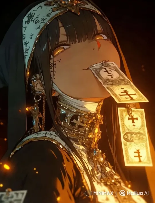 Elegant Nun Enchants in Gothic Cathedral's Supernatural Glow – AI Generated Video | Hailuo AI