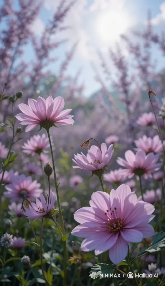Vibrant Garden: Blooming Flowers and Fluttering Butterflies – AI Generated Video | Hailuo AI