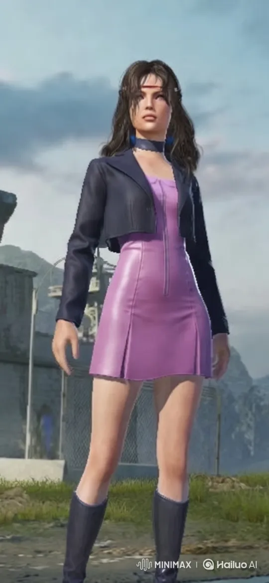 Confident Woman Showcases Style in Mountainous Landscape – AI Generated Video | Hailuo AI