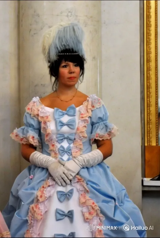 18th-Century Girl Wields Submachine Gun in Grand Setting – AI Generated Video | Hailuo AI