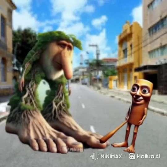 Wooden Figure Triumphs Over Tree-Like Creature – AI Generated Video | Hailuo AI