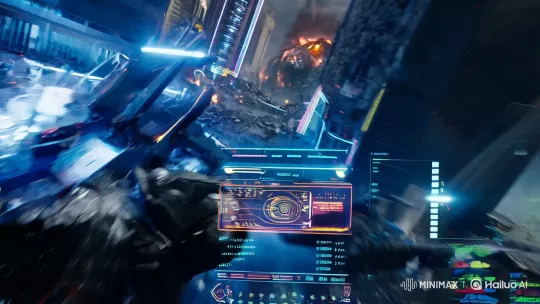 Futuristic City War: Pilot's Intense Kaiju Suit Battle – AI Generated Video | Hailuo AI