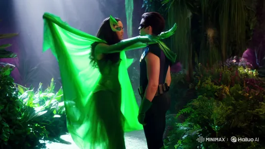 Megan Fox Seduces Robin as Poison Ivy in Enchanting Scene – AI Generated Video | Hailuo AI