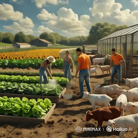 Vibrant Farm Life: Harmony Amidst Nature's Beauty – AI Generated Video | Hailuo AI