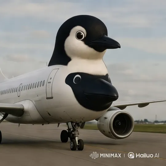Penguin Plane Takes Off Amid Dramatic Sky Explosion – AI Generated Video | Hailuo AI