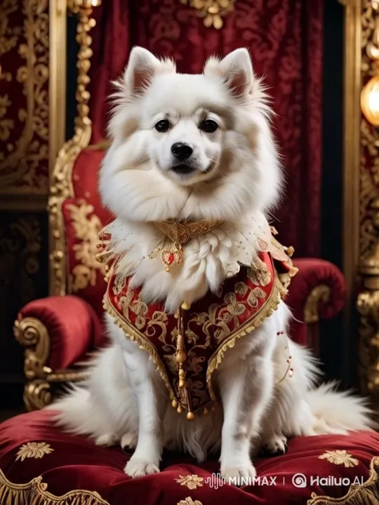 Royal Spitz Showcases Grandeur in Elegant Studio Setting – AI Generated Video | Hailuo AI