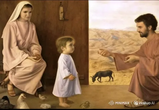 Child Interacts with Animals in Serene Indoor Setting – AI Generated Video | Hailuo AI
