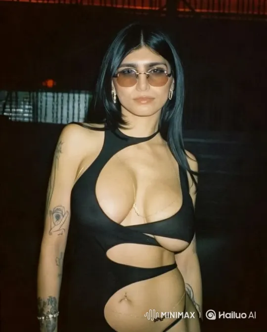 Mia Khalifa Showcases Tattoos at Stylish Nightclub – AI Generated Video | Hailuo AI
