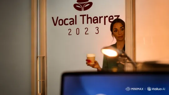 Clara Ramírez Enters with Coffee, Ready for a Meeting – AI Generated Video | Hailuo AI
