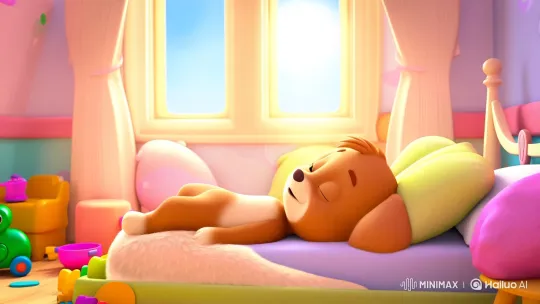 Joyful Morning in a Cartoon Bedroom – AI Generated Video | Hailuo AI
