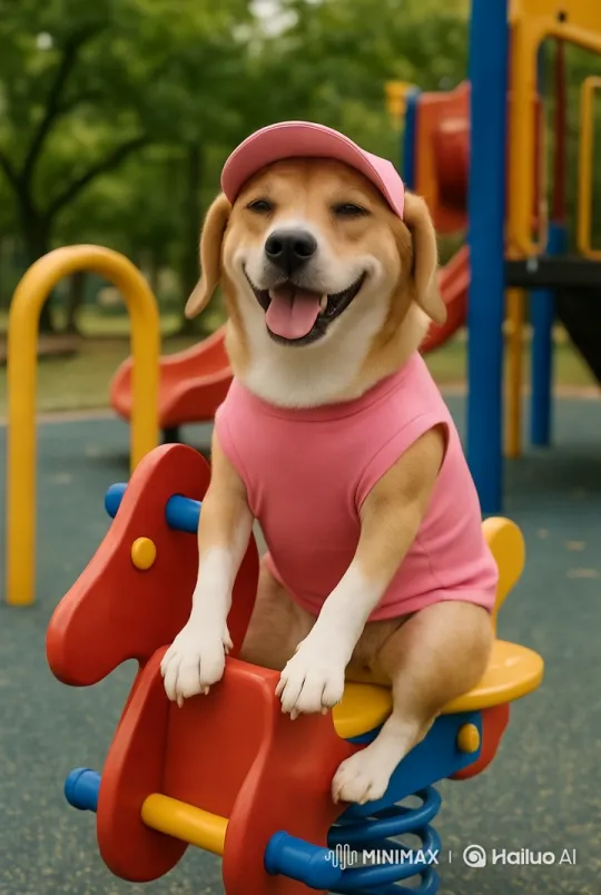 Playful Dog Enjoys Colorful Playground – AI Generated Video | Hailuo AI