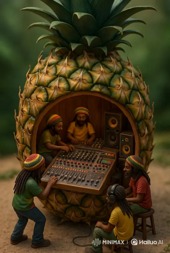 3D Rendered Rastafarian Pineapple Studio Tranquil Atmosphere – AI Generated Video | Hailuo AI